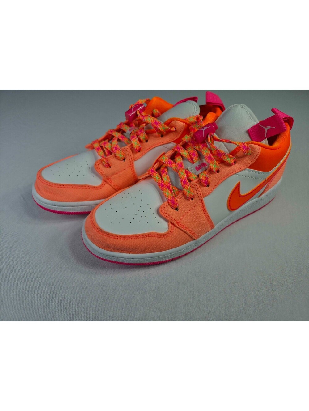 Nike Air Jordan 1 Low SE GS Orange Pink White Youth Girls Shoes 6Y DJ0530-801